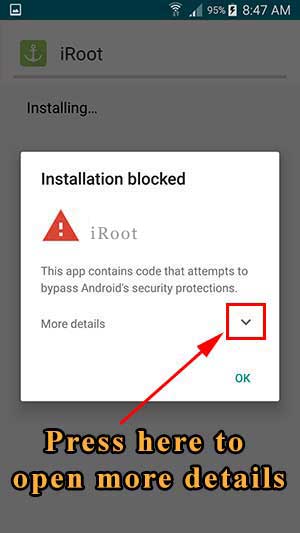 iroot installation blocked